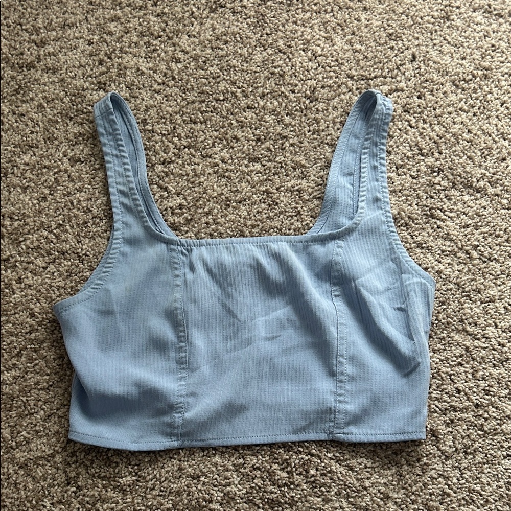 Kendall & Kylie Sky Blue Crop Top